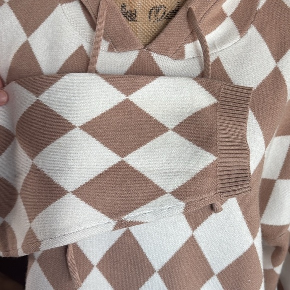 Favorite Girl knitted 2 piece khaki hooded sweater pocket harem pants w stripe - Picture 9 of 16